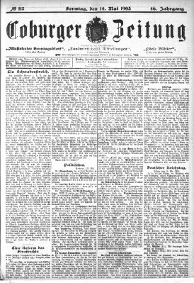 Coburger Zeitung Samstag 14. Mai 1904