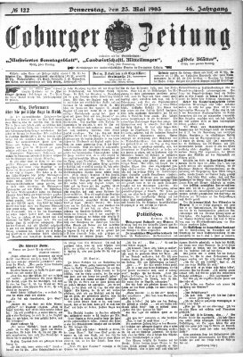Coburger Zeitung Mittwoch 25. Mai 1904