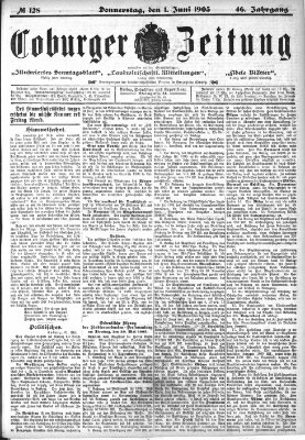 Coburger Zeitung Mittwoch 1. Juni 1904