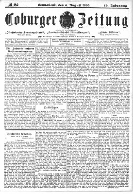 Coburger Zeitung Samstag 5. August 1905