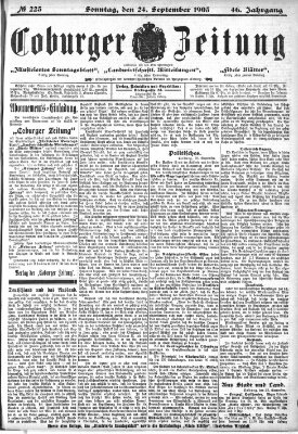 Coburger Zeitung Sonntag 24. September 1905