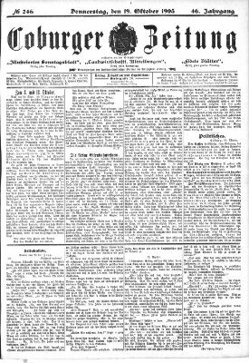 Coburger Zeitung Donnerstag 19. Oktober 1905