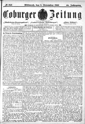 Coburger Zeitung Mittwoch 8. November 1905