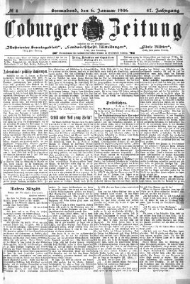 Coburger Zeitung Samstag 6. Januar 1906