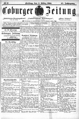 Coburger Zeitung Freitag 2. März 1906