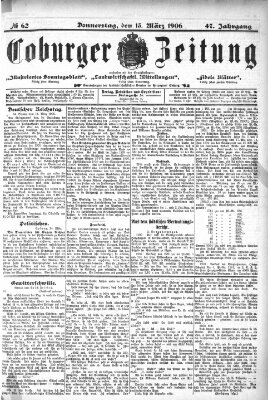 Coburger Zeitung Donnerstag 15. März 1906