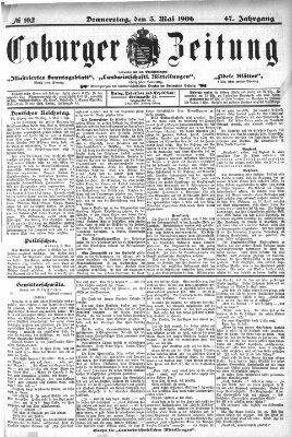 Coburger Zeitung Donnerstag 3. Mai 1906