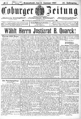 Coburger Zeitung Samstag 5. Januar 1907