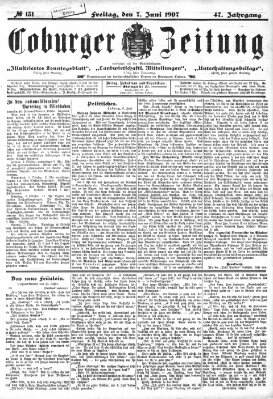 Coburger Zeitung Freitag 7. Juni 1907