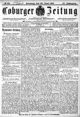 Coburger Zeitung Sonntag 30. Juni 1907