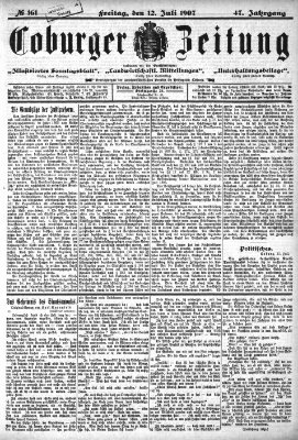 Coburger Zeitung Freitag 12. Juli 1907