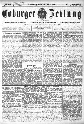 Coburger Zeitung Dienstag 16. Juli 1907