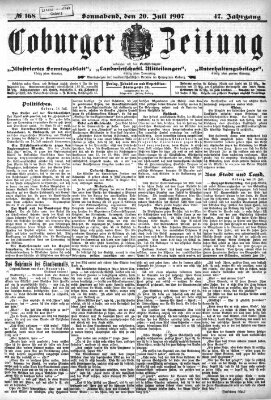 Coburger Zeitung Samstag 20. Juli 1907