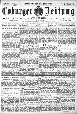 Coburger Zeitung Mittwoch 24. Juli 1907