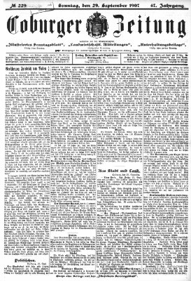 Coburger Zeitung Sonntag 29. September 1907