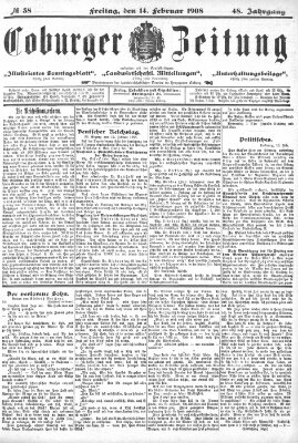 Coburger Zeitung Freitag 14. Februar 1908