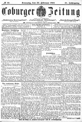 Coburger Zeitung Sonntag 23. Februar 1908