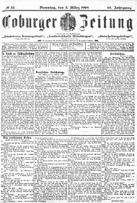 Coburger Zeitung Dienstag 3. März 1908