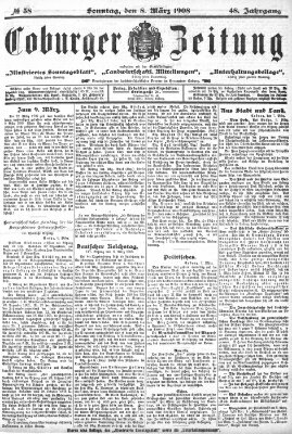 Coburger Zeitung Sonntag 8. März 1908