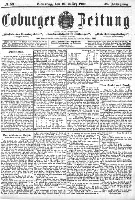 Coburger Zeitung Dienstag 10. März 1908