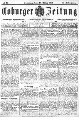Coburger Zeitung Sonntag 29. März 1908