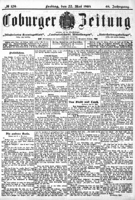 Coburger Zeitung Freitag 22. Mai 1908