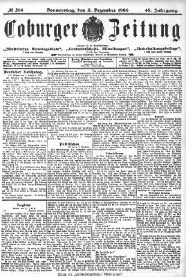 Coburger Zeitung Donnerstag 3. Dezember 1908