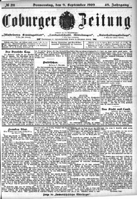 Coburger Zeitung Donnerstag 9. September 1909