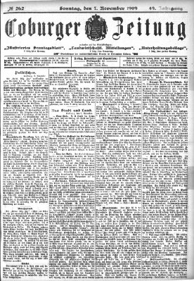 Coburger Zeitung Sonntag 7. November 1909
