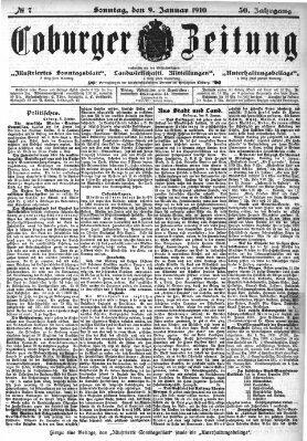 Coburger Zeitung Sonntag 9. Januar 1910