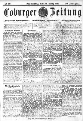 Coburger Zeitung Donnerstag 24. März 1910