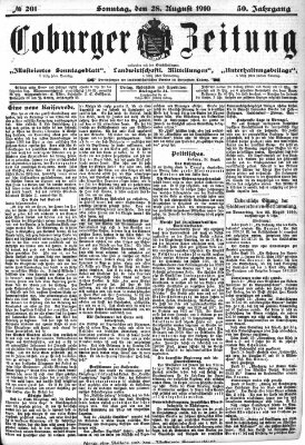 Coburger Zeitung Sonntag 28. August 1910