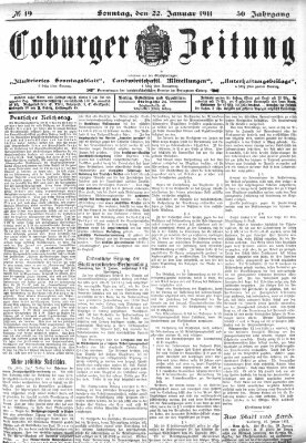 Coburger Zeitung Sonntag 22. Januar 1911
