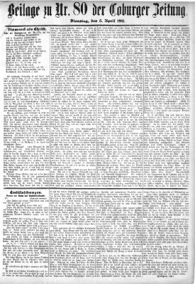 Coburger Zeitung Dienstag 4. April 1911