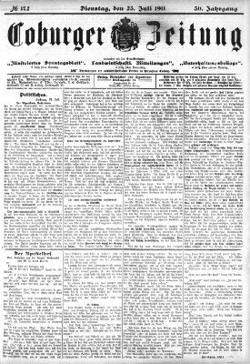 Coburger Zeitung Dienstag 25. Juli 1911