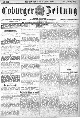 Coburger Zeitung Samstag 8. Juni 1912