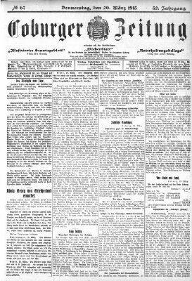 Coburger Zeitung Donnerstag 20. März 1913