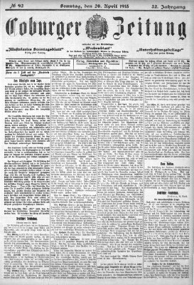 Coburger Zeitung Sonntag 20. April 1913