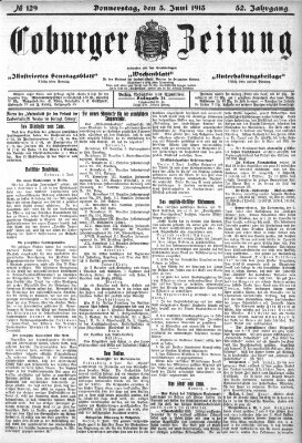 Coburger Zeitung Donnerstag 5. Juni 1913