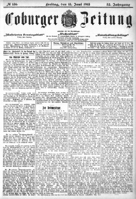 Coburger Zeitung Freitag 13. Juni 1913