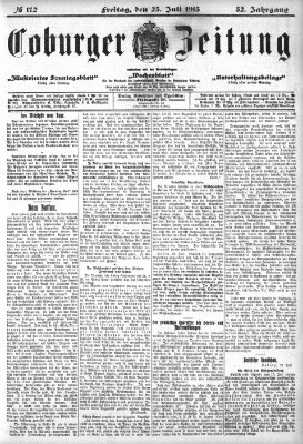 Coburger Zeitung Freitag 25. Juli 1913