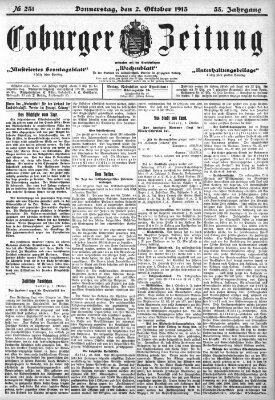 Coburger Zeitung Donnerstag 2. Oktober 1913