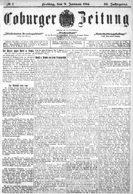 Coburger Zeitung Freitag 9. Januar 1914