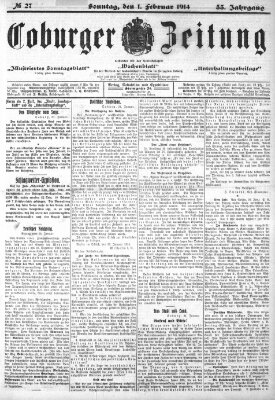 Coburger Zeitung Sonntag 1. Februar 1914