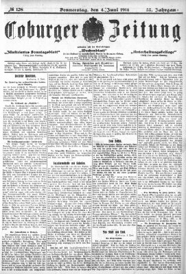 Coburger Zeitung Donnerstag 4. Juni 1914