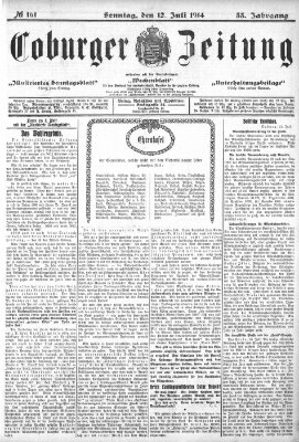 Coburger Zeitung Sonntag 12. Juli 1914