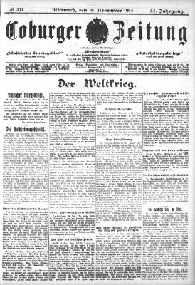 Coburger Zeitung Mittwoch 18. November 1914