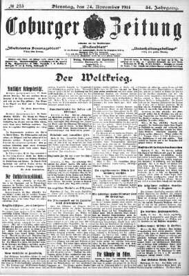 Coburger Zeitung Dienstag 24. November 1914