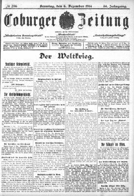 Coburger Zeitung Sonntag 6. Dezember 1914