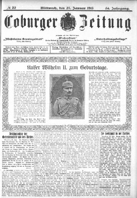 Coburger Zeitung Mittwoch 27. Januar 1915